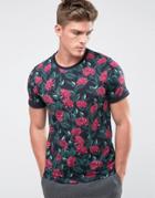 Ted Baker T-shirt In Tropical Print - Navy