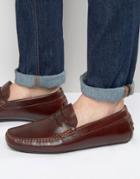 Aldo Gwiralian Leather Penny Loafer Driver Shoes - Brown