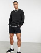 Pull & Bear Join Life Crew Neck Lightweight Sweatshirt In Black