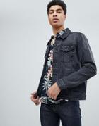 Threadbare Vintage Ripped Denim Jacket - Black