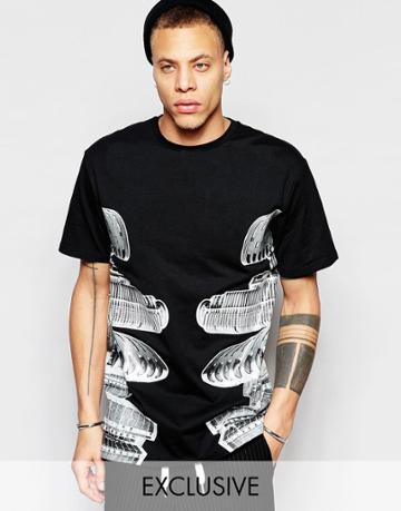 Black Eye Collective T-shirt With Architectural Teeth Print - Black