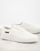 Ben Sherman Lace Up Canvas Sneakers In White