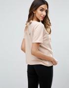 Asos Top In Ponte With Bow Back - Pink