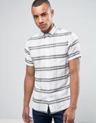 Solid Short Sleeved Shirt In Large Check - Beige