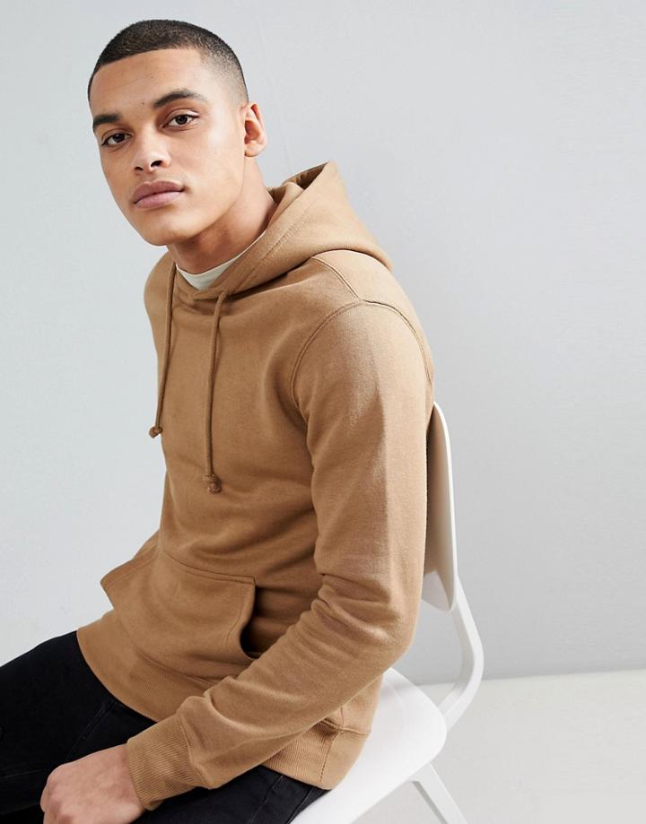 Pull & Bear Hoodie In Tan - Tan