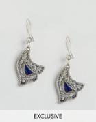 Reclaimed Vintage Ornate Bluebell Earrings - Silver