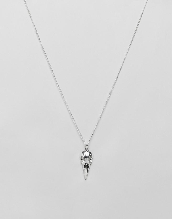 7x Skull Necklace In Silver - Silver