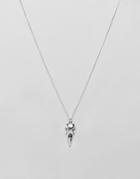 7x Skull Necklace In Silver - Silver