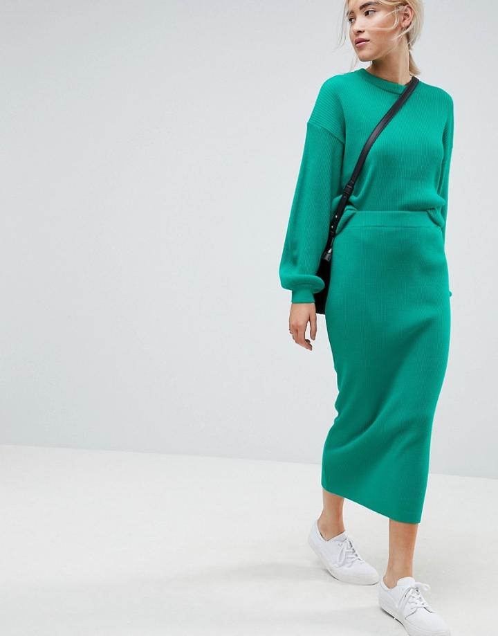 Asos Co Ord Knitted Skirt - Red