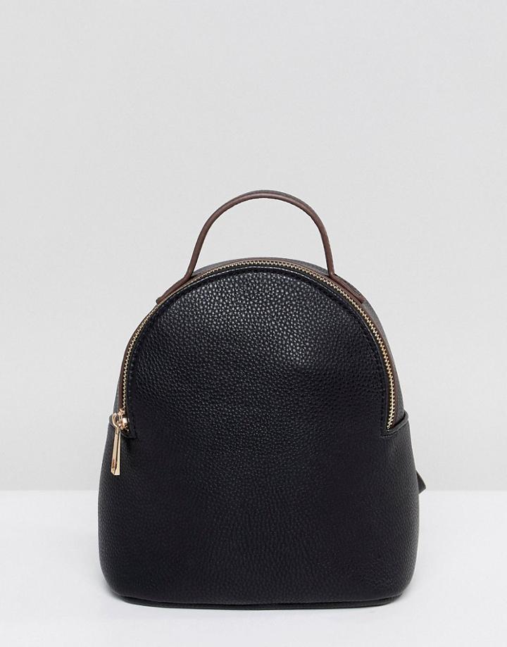 Asos Mini Simple Curved Top Backpack - Black