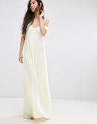 Oh My Love Frill Cold Shoulder Maxi Dress - Yellow