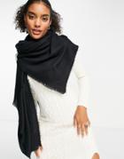 Asos Design Recycled Square Lightweight Scarf In Black