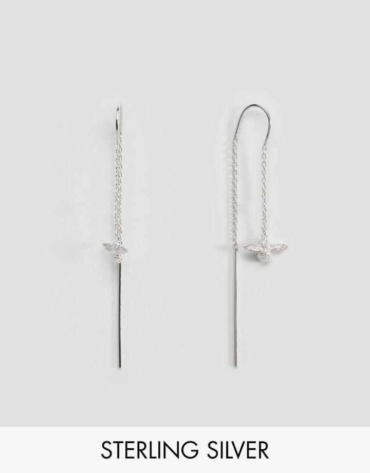Olivia Burton Sterling Silver Bee Chain Drop Earrings - Silver