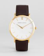 Larsson & Jennings Lgn40 Lugano & Norse Sloane Leather Watch In Brown - Brown