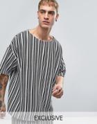Reclaimed Vintage Inspired Oversized T-shirt In Stripe - Black