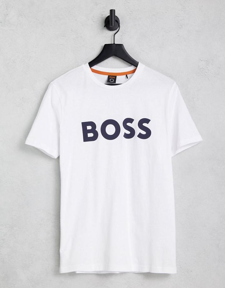 Boss Thinking Large Logo T-shirt In White