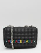 Versace Jeans Shoulder Bag With Colored Letters - Black