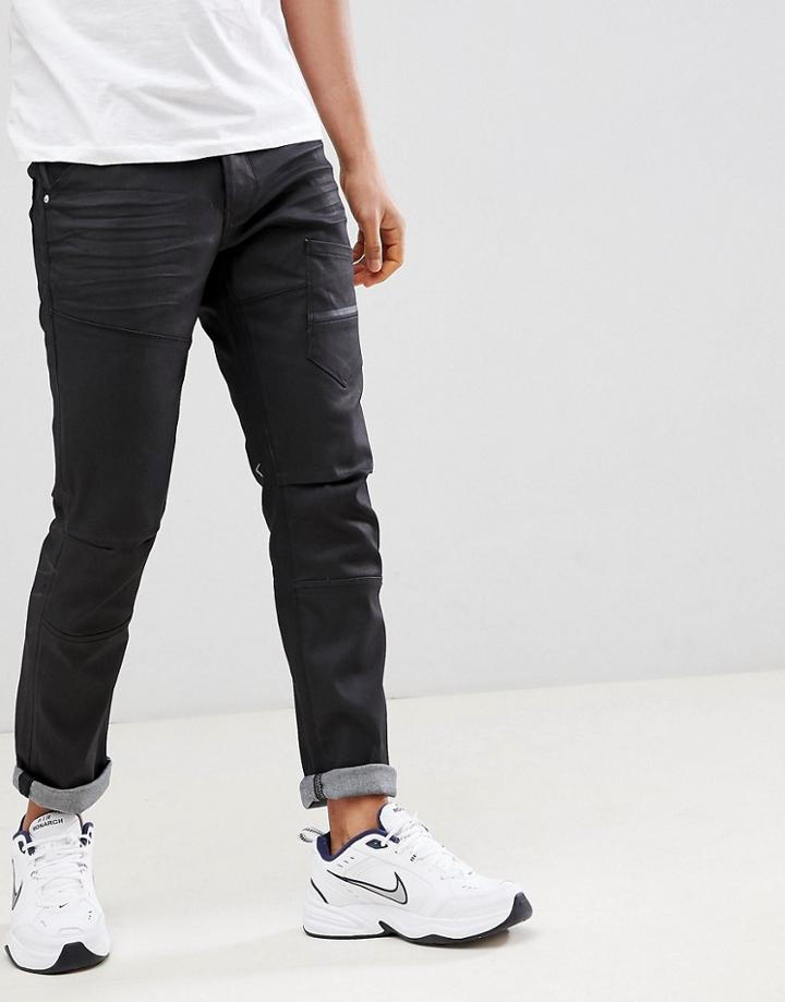 Voi Jeans Deconstructed Jeans In Coated Black - Black