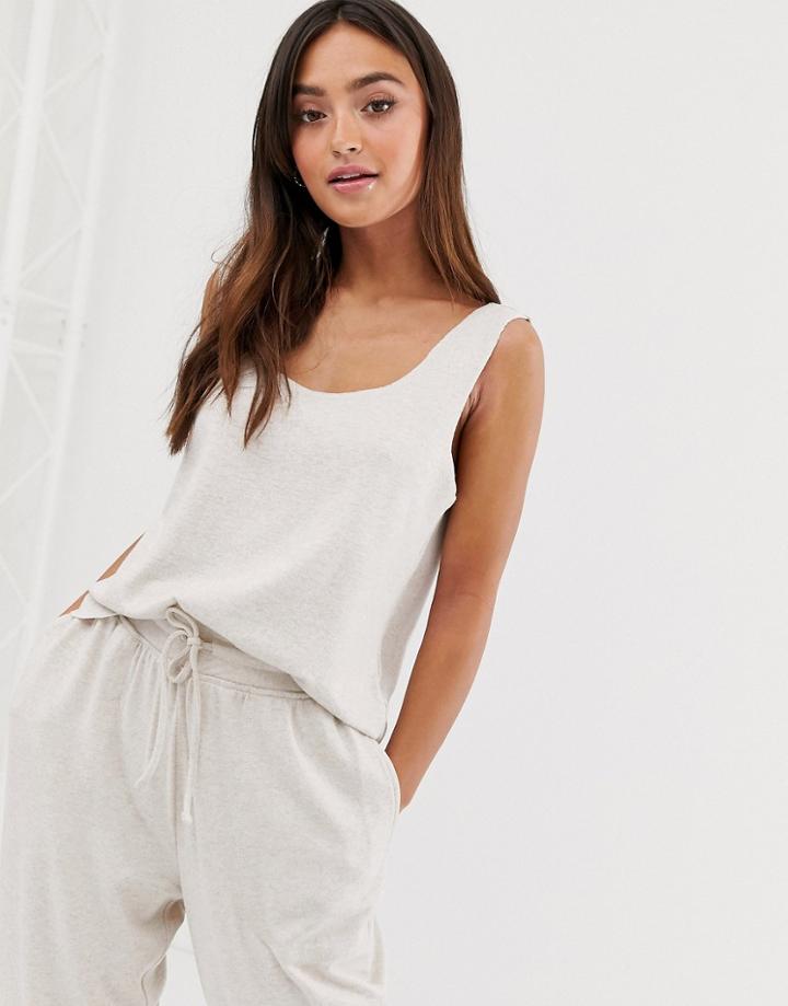 Asos Design Mix & Match Lounge Super Soft Brushed Tank-beige