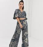 Outrageous Fortune Petite Wide Leg Pants Coord In Multi Chain Print - Multi