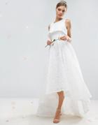 Asos Bridal High Crop Lace Maxi Dress - White