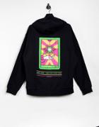 Asos Design Oversized Hoodie With Tarot Card Back Print-black