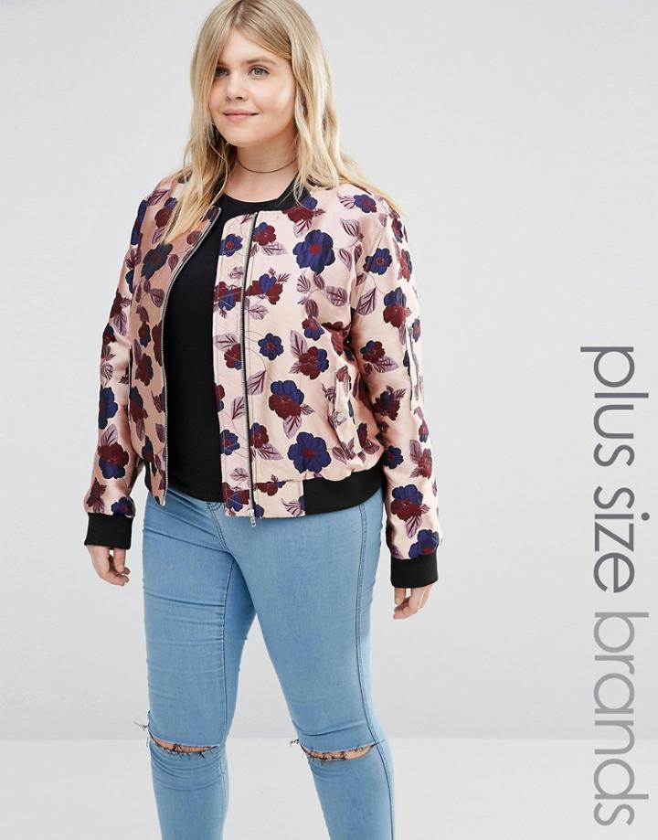 Alice & You Floral Printed Satin Bomber Jacket - Multi