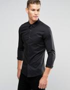 Asos Super Skinny Shirt In Black - Black