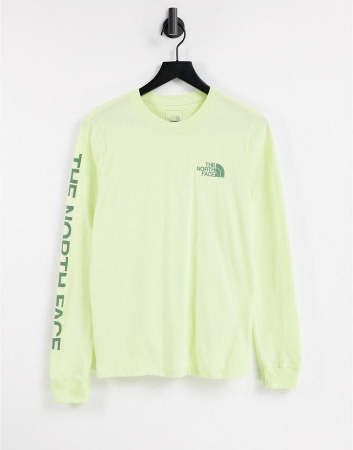 The North Face Simple Logo Long Sleeve T-shirt In Lime Green-yellow
