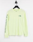 The North Face Simple Logo Long Sleeve T-shirt In Lime Green-yellow