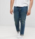 Asos Design Plus Skinny Jeans In Vintage Dark Wash - Blue