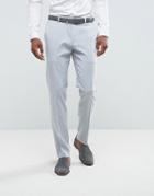 Asos Wedding Skinny Suit Pant In Ice Gray Cross Hatch - Gray