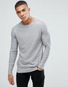 New Look Crew Neck Sweater In Light Gray - Silver