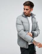 Pull & Bear Quilted Jacket In Gray - Gray
