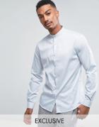 Noak Skinny Grandad Shirt - Gray