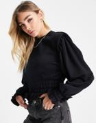 Object Ellis Shoulder Detail Sweatshirt In Black