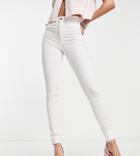 Noisy May Tall Callie High Waisted Skinny Jeans In White