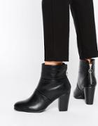 London Rebel Heeled Ankle Boots - Black