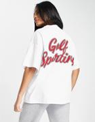 Asos 4505 Oversized T-shirt With Golf Slogan-white