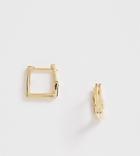 Designb Gold Plated Square Hoop Earrings In Sterling Silver - Gold