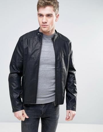 Born Rich Biker Faux Leather Jacket - Black