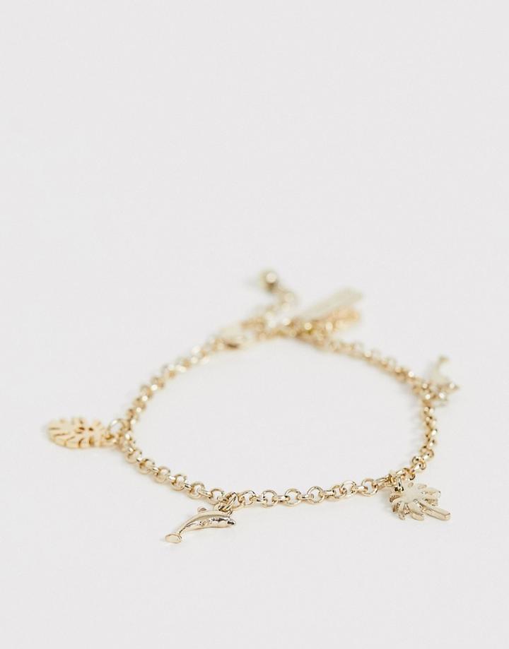 Skinny Dip Gold Charm Bracelet - Gold