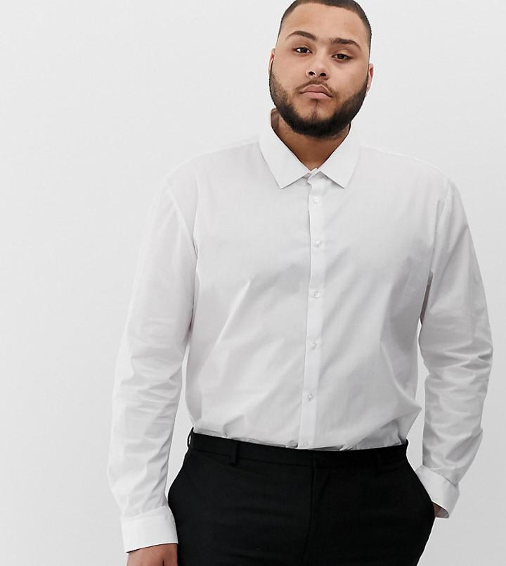 River Island Big And Tall Shirt In White - Red