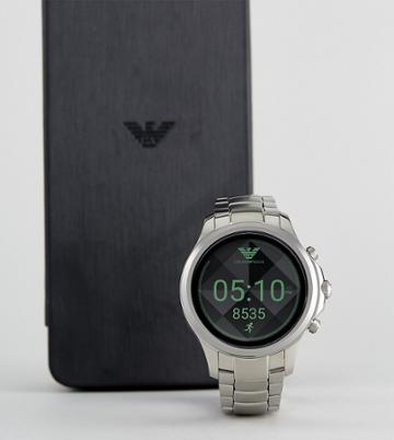 Emporio Armani Connected Bracelet Smart Watch In Silver Art5000 - Silver