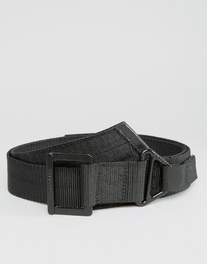 Asos Wide Utility Woven Belt In Black - Black