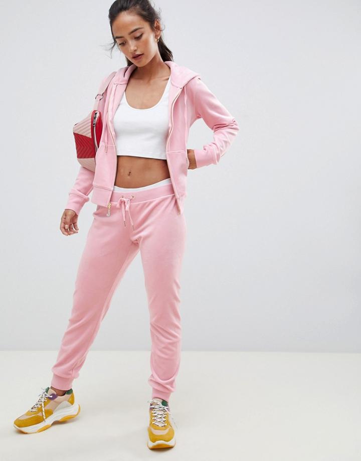 Juicy Couture Black Label Luxe Velour Cuffed Trackpant - Pink