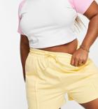 Asos Design Curve Sweat Short With Pintuck In Yellow