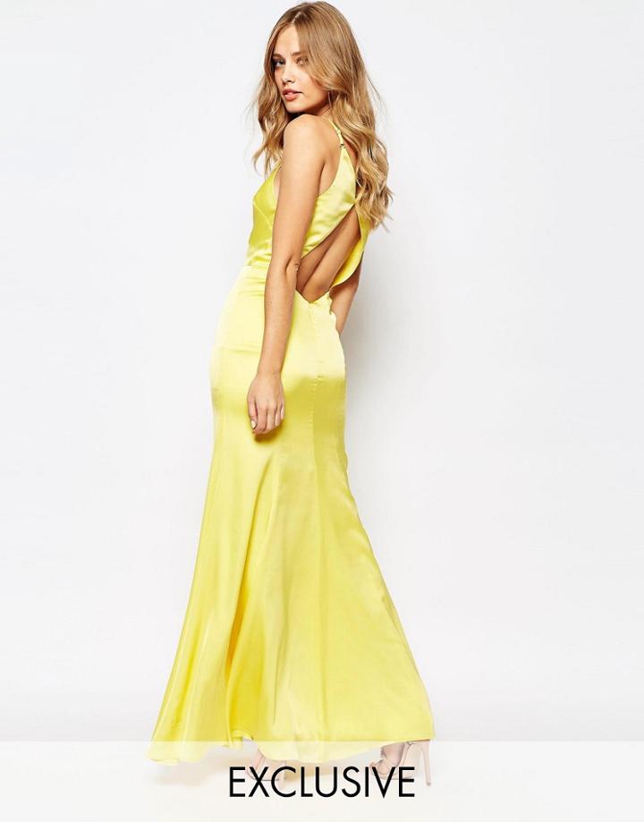 Fame And Partners Nevada Maxi Dress With Fishtail And Keyhole Back - Y