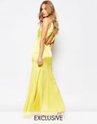 Fame And Partners Nevada Maxi Dress With Fishtail And Keyhole Back - Y