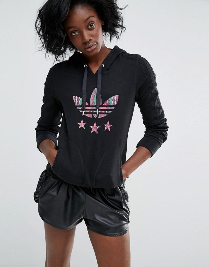 Adidas Logo Slim Hoodie - Black